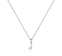 TINGN S925 Collier Femme d'Initiales en Argent Sterling, Dainty Collier d'Initiales Hypoallergéniques Petites Initiales Pendentif s925 Collier d'Adolescentes en Argent Sterling (J)