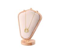TINGSING Présentoir à bijoux en forme de cornes de chèvre - Présentoir de collier à vendre - Organisateur de chaîne de bijoux 3D pour suspendre des colliers ras du cou, hauteur 21 cm, beige