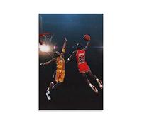 TINGTAI Poster décoratif sur toile Michael Jordan et Kobe Bryant Basketball Superstar Basketball - Décoration murale pour salon, chambre à coucher (40 x 60 cm)