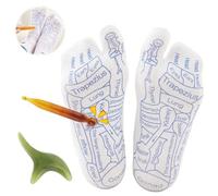 TINGTING Chaussettes de réflexologie plantaire, chaussettes d'acupression, avec stylo d'acupression, chaussettes de réflexologie, chaussettes à points de pression pour une meilleure santé des pieds