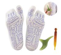 TINGTING Chaussettes de Réflexologie Plantaire et d'Acupression Avec Stylo, Points de Pression Pour Une Meilleure Santé des Pieds