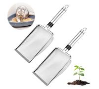 TINGTING Lot de 2 tamis de jardin - Tamis grossier et tamis à compost - Pelle de tamis de jardin pour terre, sable, terrarium, chinchilla, hamster, litière pour chat