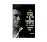 TINGTOEO Poster sur toile avec citations inspirantes de l'acteur Tom Holland - Décoration de chambre à coucher - Paysage sportif - Décoration de bureau - Cadeau sans cadre - 30 x 45 cm