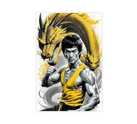 TINGTOEO Poster sur toile Kung Fu chinois, Bruce Lee 2 - Décoration pour chambre à coucher, bureau, chambre - Cadeau sans cadre - 60 x 90 cm