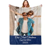 Tingwei Plaid personnalisé Photo et Texte, Plaid personnalisé 1 Photo,Couverture personnalisée bebé,Cadeau plaide personnalisée pour Maman, Papa, Couple, Petite Amie, Petit ami, Femme, Mari