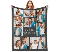Tingwei Plaid personnalisé Photo et Texte, Plaid personnalisé 8 Photo,Couverture personnalisée bebé,Cadeau plaide personnalisée pour Maman, Papa, Couple, Petite Amie, Petit ami, Femme, Mari