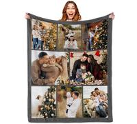 Tingwei Plaid personnalisé Photo et Texte, Plaid personnalisé 8 Photo,Couverture personnalisée bebé,Cadeau plaide personnalisée pour Maman, Papa, Couple, Petite Amie, Petit ami, Femme, Mari