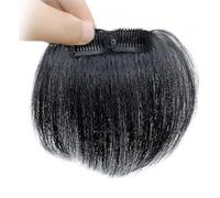 Tingyilan 2Pcs Cheveux Humains Courts Noirs Postiches Épais Ajoutant Une Pince De Volume De Cheveux Supplémentaire 2 Clips Dans Les Toppers De Cheveux Avec Des Cheveux Clairsemés,Noir,15cm