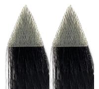 Tingyilan 2pcs hommes favoris cheveux humains toupet triangle postiches pour cheveux sur les tempes, ruban droit système de remplacement des cheveux 15cm,Noir,3x3x2cm