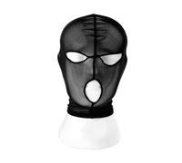 Tingyilan 2PCS Masque En Dentelle Noire Masque De Voile Complet Avec Yeux Et Bouche Ouverts, Hollow Out See Through Hood Head Cover Party Eyemask,A,One Size