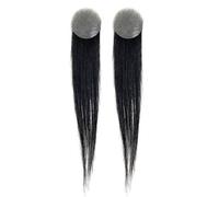 Tingyilan 2Pcs Perte De Cheveux Couvrir Jusqu'À La Surface, 6 Pouces Chauve Tache Cheveux Patch Toupee Pour Naturels Vrais Cheveux Humains Toppers Postiches Avec Peau Fine Pu,Noir,4x4cm