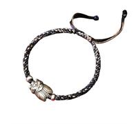 Tingyilan ACE TOUT, RÉALISER TOUT Sliver Bracelet Fait À La Main Bracelet D'appariement De Distance Réglable Avec Boîte-Cadeau, Cadeaux De Bijoux De Souhait Pour Le Candidat,Noir,One Size