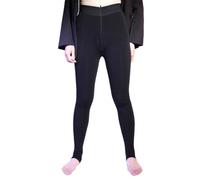 Tingyilan Collants Doublés en Polaire pour Hommes, Collants Thermiques À Taille Haute, Super Extensibles, Confortables Et Chauds, Collants pour Hommes Grande Taille,Noir,260g