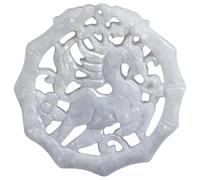 Tingyilan Collier avec pendentif en jade naturel sculpté à la main avec boîte cadeau, amulette en pierre du zodiaque chinois 2026