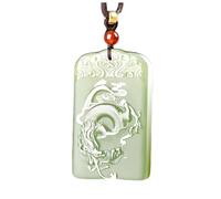 Tingyilan Collier en jade naturel avec pendentif animal du zodiaque chinois, collier Feng Shui pour la richesse pour femmes et hommes, collier de bonne fortune,Dragon
