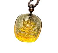Tingyilan Collier Pendentif Bouddha en Forme de Goutte d'Eau, Amulette Porte-Bonheur Émaillée, Bijou Durable, Patron pour Femmes et Hommes,Xukongzang,One Size