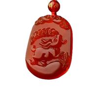 Tingyilan Collier pendentif en agate rouge pour hommes et femmes avec signe du zodiaque chinois, chaîne Feng Shui pour la richesse, bijou amulette,Rabbit