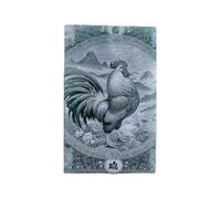 Tingyilan Collier Pour Hommes Et Femmes En Pierre De Jade Naturelle Avec Le Zodiaque Chinois 12 Animaux Pendentif Guerrier En Jadeite Naturelle Avec Chaîne Bijoux Spirituels,Chicken,30x50x6mm