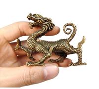 Tingyilan Décorations de Bête Mythique en Laiton Vintage, Tortue Noire, Dragon Vert, Oiseau Vermillon, Tigre Blanc, Statuettes, Statuettes de Salon, Décorations Bureau À Domicile,Green Dragon