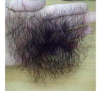 Tingyilan Faux Cheveux Privés Perruque Invisible Réaliste Corps Naturel Bouclé Cheveux Humains Femelle Mâle Pubis Toupee Haute Température Fibre Perruques Corporelles,Noir,One Size