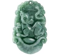 Tingyilan Jade Naturel 12 Zodiaque Chinois Prospérité Collier Pendentif,Rat