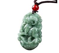 Tingyilan Jade Naturel 12 Zodiaque Chinois Prospérité Collier Pendentif,Sheep