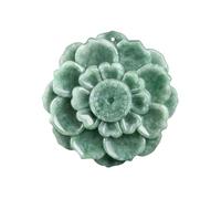 Tingyilan Lotus Motif Jade Chance Prospérité Collier Pendentif,Vert