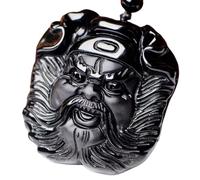 Tingyilan Obsidienne Noire Naturelle Cristal Bouddha Force Protection Amulette Porte-Bonheur Pendentif Collier,Style f