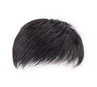 Tingyilan Pièce De Cheveux Pour Hommes Système De Cheveux De Perruque Noire Vrai Toupet De Cheveux Humains Pour Le Système De Remplacement De Frange De Frange De Front Invisible,Short,20x22cm