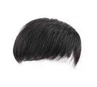Tingyilan Pièce De Cheveux Pour Hommes Système De Cheveux De Perruque Noire Vrai Toupet De Cheveux Humains Pour Le Système De Remplacement De Frange De Frange De Front Invisible,Natural,16x18cm