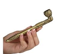 Tingyilan Pipe à Tabac en cuivre en Laiton, Pipe en cuivre Portable Faite à la Main sans Porte-Filtre, Accessoires de Fumeurs de Voyage, Fumeurs,M