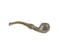 Tingyilan Pipe à Tabac Lotus Porte-Bonheur en cuivre, Faite à la Main en Laiton, Pipe à Fumer avec Embout, Cadeau pour Mari ou père,M~Brass