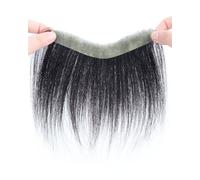 Tingyilan Postiche Frontal Pour Hommes, Véritable Cheveux Humains Front Cheveux Toupet Peau PU En Forme De V Extension De Cheveux Perte De Cheveux Droite Pour La Perte De Cheveux,Noir,2x16cm