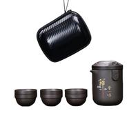 Tingyilan Service à thé chinois Kungfu portable en argile violette, théière tout-en-un, passoire à thé, 6 tasses à thé, 1 sac de rangement, convient pour l'extérieur, les voyages, les pique-niques, le