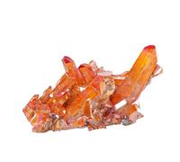 Tingyilan Titane Coloré Recouvert De Cristal De Quartz Grappe Spécimen, Cristaux De Quartz Naturels Et Pierres Précieuses Roche Colorée Minérale Reiki Guérison Pierre Décorative,Orange