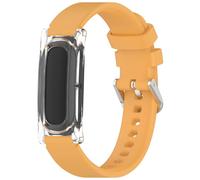 TingYR Bracelet Compatible avec Google Fitbit Air, Coque de Protection et Bande en Silicone Détachable, Réglable, Doux et Confortable. Jaune