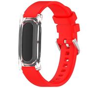 TingYR Bracelet Compatible avec Google Fitbit Air, Coque de Protection et Bande en Silicone Détachable, Réglable, Doux et Confortable. Rouge