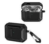TINGYR Coque Compatible avec AirPods Pro 3, Mallette Rigide de qualité Militaire avec Serrure et Porte-clés, Protection d'ajustement sans Couture, Anti-Rayures.（Noir）
