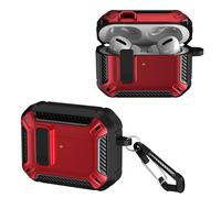 TINGYR Coque Compatible avec AirPods Pro 3, Mallette Rigide de qualité Militaire avec Serrure et Porte-clés, Protection d'ajustement sans Couture, Anti-Rayures.(Rouge)