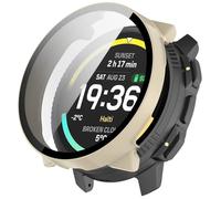TINGYR Coque Compatible avec Amazfit Active Max,PC + Trempé pour Protéger L'écran, Anti-Chute.Blanc Ivoire