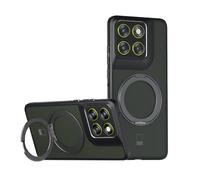 TingYR Coque Compatible avec Realme P4R 5G/C100 4G, avec Support Tournant à 360°, PC + TPU, Anti-Empreintes, Résistant Aux Chutes. (Noir)