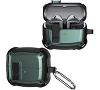 TINGYR Coque Compatible avec Samsung Galaxy Buds 4/ Buds 4 Pro, Mallette Rigide de qualité Militaire avec Serrure et Porte-clés, Protection d'ajustement sans Couture, Anti-Rayures.(Vert)