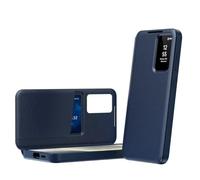 TingYR Coque Compatible avec Samsung Galaxy S26 FE, avec Fenêtre Smart View, Porte-Carte Intégré, Anti-Traces de Doigts Cuir Coque de Protection.(Bleu)