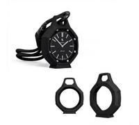 TINGYR Coque Compatible avec Swatch Royal Pop, avec Cordon, Résistant aux Rayures, Portable, Coque de Protection pour Montre en Silicone. Noir