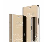 TingYR Coque pour iPhone 14 Plus Housse, Luxe Clear View Etui Miroir Mirror Makeup, [Fonction Debout] [Anti-Rayures], Housse Coque pour iPhone 14 Plus.（d'or）