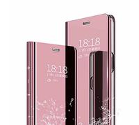 TingYR Coque pour Xiaomi Poco X5 Pro Housse, Luxe Clear View Etui Miroir Mirror Makeup, [Fonction Debout] [Anti-Rayures], Housse Coque pour Xiaomi Poco X5 Pro.(Or Rose)