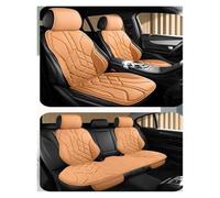 TINGYUS Couvre siège Housse De Siège Auto Universelle en Cuir, Respirante Et Confortable, pour Siège Auto Housses de siège(Orange Split Set)