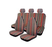 TINGYUS Couvre siège Housses De Siège Auto Universelles, Adaptées À La Plupart des Sièges Auto, Protection De Volant Housses de siège(7 pcs Set Type D)