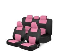 TINGYUS Couvre siège Housses De Siège Auto Universelles avec Housses De Volant, 2 Protections D'épaule, Siège Arrière Divisible Housses de siège(Pink)