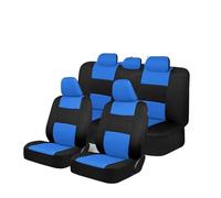 TINGYUS Couvre siège Housses De Siège Auto Universelles avec Housses De Volant, 2 Protections D'épaule, Siège Arrière Divisible Housses de siège(Blue)